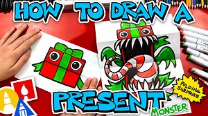 How To Draw Present Monster Folding Surprise