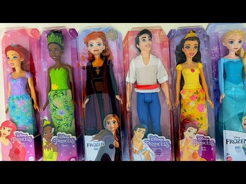 ASMR Cute Mattel Disney Princesses Drees Up Ariel,Rapunzel,Belle,Tiana Sindirella,Mulan DIY