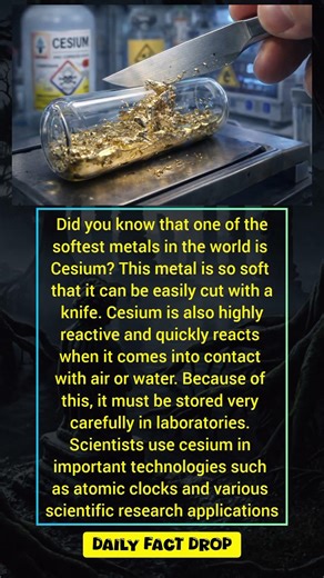 Cesium: The Softest Metal in the World Explained#Cesium #ChemistryFacts #ScienceFact #PeriodicTable