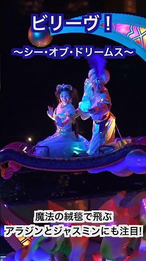 ビリーヴ！アラジンとジャスミンが魔法の絨毯に身を任せるシーンが間近に！at東京ディズニーシー[4K撮影]