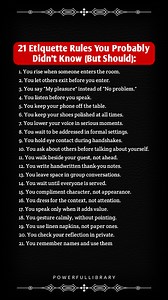 436K views · 3K reactions | 21 Etiquette Rules You Probably Didn't...