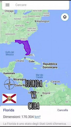Cuba Size Compared to Florida
