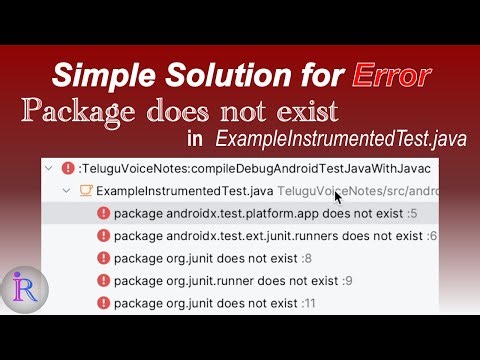 How to fix the build errors in ExampleInstrumentedTest.java and ExampleUnitTest.java classes.