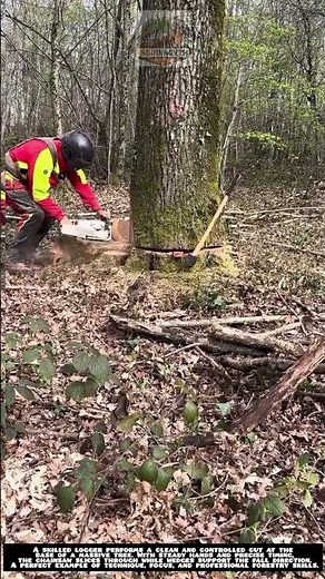Perfect Tree Felling Technique – Clean Cut with Precision 🌲🪚