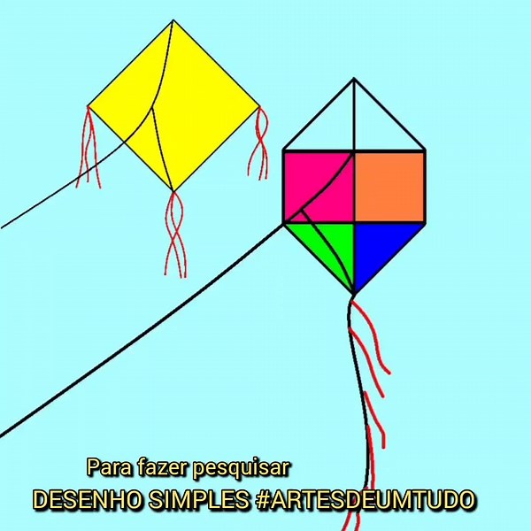 Como desenhar uma pipa: Tutorial simples e fácil
