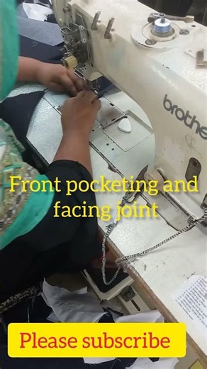 Front pocketing and facing joint