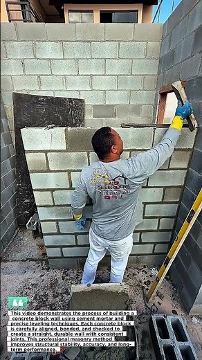 Perfect Concrete Block Wall Construction | Fast & Professional Masonry Skills