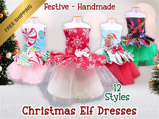 Christmas Elf Dresses – 12 Dress Styles – Handmade Clothes - Layered Tulle Elf-dress Collection - Etsy