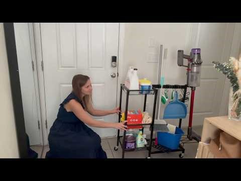 FLOUREE Heavy-Duty Mobile Cleaning Organizer Cart – 350 LBS Capacity Utility Rack