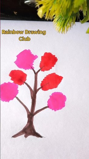Easy Tree Drawing for Beginners | Simple Tree Sketch Step by Step | Rainbow Drawing Club