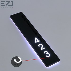 [Hot Item] Ezd Custom Backlit Hotel Project Room Number Sign Plate for Apartment Building