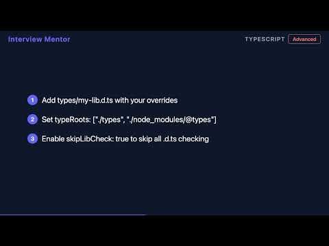 TypeScript: Fix Library vs @types Conflicts