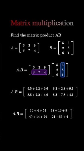 Matrix Multiplication #mathhacks #maths #mathematics #multiplicationtricks