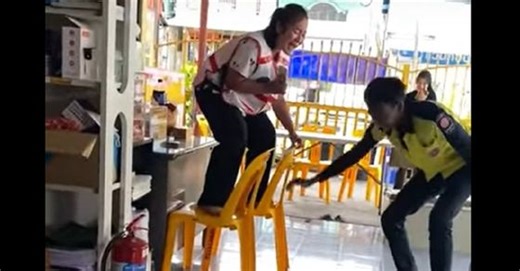 Viral video: Woman in hysterics after spotting monitor lizard in restaurant; climbs chair and ends up in tears
