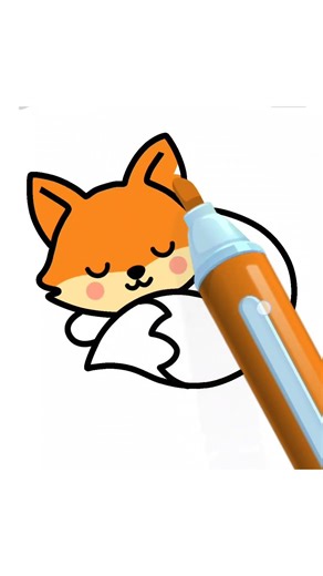 how to draw and color sleepy fox