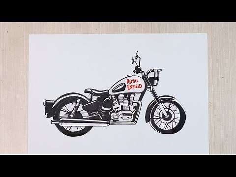 How to Draw a Royal Enfield Motorcycle | Step-by-Step motorcycle bike Drawing Tutorial for Beginners