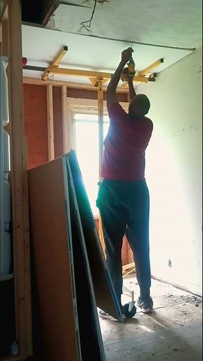 drywall over existing ceiling#fyp #drywall #homeimprovement