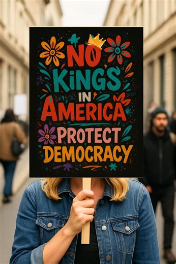 Protect Democracy Sign, No Kings in America Poster, Political Rally Art - Etsy
