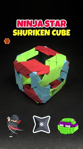 Easy Origami Ninja Star Cube Tutorial Using Sticky Notes