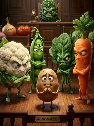 Funny Cartoon Vegetable Courtroom Comedy