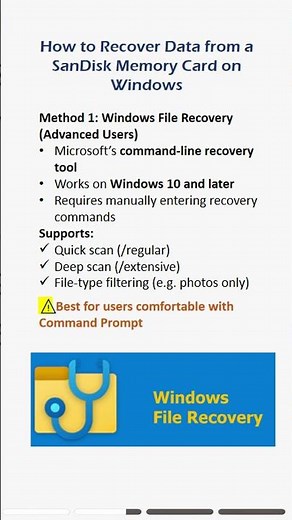 Recover data from a SanDisk memory card safely and efficiently. #sandisk #memorycard