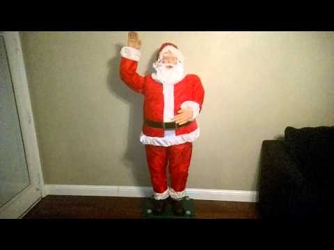 Rare Gemmy 6' Tall Animated Singing Waving Indoor / Outdoor Santa Claus Prop
