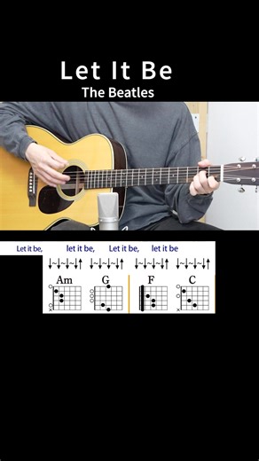 Let It Be – The Beatles | Guitar Chords (Chorus-Verse) #guitarlessons #guitarchords