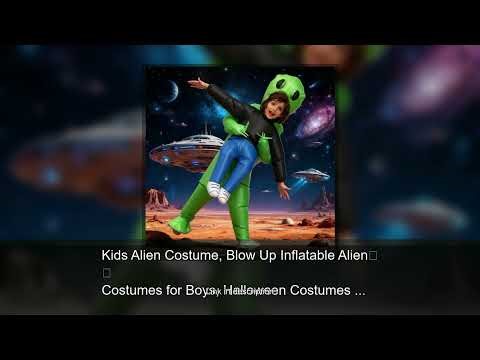 Kids Alien Costume, Blow Up Inflatable Alien Costumes for Boys, Halloween Costumes for Kids, Bo