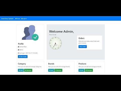 Inventory Management System using PHP, Mysqli, jQuery-Ajax and Bootstrap Part - 1