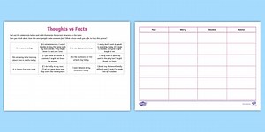 Under the Lights - Thoughts vs Facts Activity