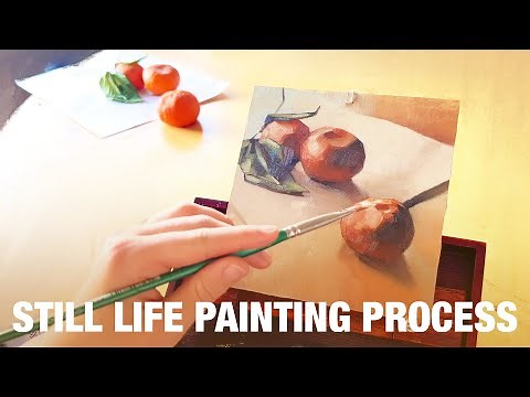 Still life painting process ❋ how to paint fruits in oil