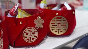 The layout and decoration of the wedding scene, wedding gifts