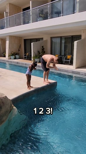 Diving lessons for the mermaid 🧜🏾‍♀️ #mermaid #mexico #daddysgirl #daddydaughter #swim #family #adoption #travel #travelfamily #familytravel #palmaia #vacation | The Schoeller Family