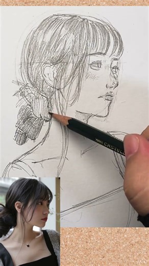 How to Draw a Girl from a Photo Using the Loomis Method (Timelapse) #shorts