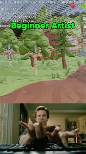 Blender Noob vs Pro: The Fastest Way To Create A Forest​ #blender #3dart #blendertutorial