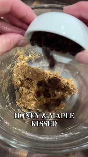 Oatmeal raisin cookies lightly sweetened with honey + maple syrup & made with water-plumped raisins