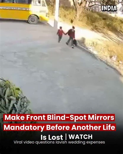 Shayari | Poetry | Motivation | Life on Instagram: "Disturbing visuals like these remind us — one blind spot can cost a life. All school buses and heavy commercial vehicles MUST install front blind-spot mirrors. Safety cannot be optional.”#RoadSafety #BlindSpot #SchoolBusSafety"