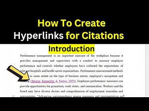How to Link in-Text Citations to Reference in MS Word | How to Create hyperlinks for citations