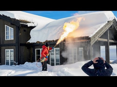 Idiot Snow Removal: Massive Roof Avalanche | Extreme Dangerous Plow Truck Fails #8