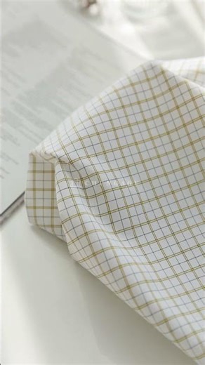 내추럴한 면 혼방 체크 #원단 선염 #체크 천 루네 2종