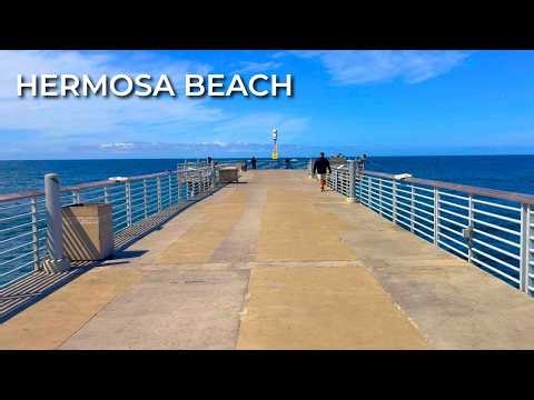 Hermosa Beach Strand Walk 🇺🇸 Coastal Flow Through Sunny California | 4K 60FPS