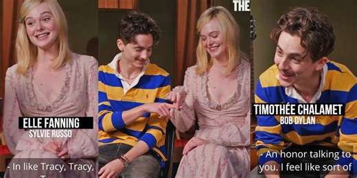 Timothée Chalamet & Elle Fanning recreate 'holding space' meme in adorable new interview