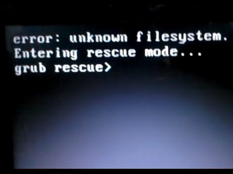 Fixing Ubuntu - Filesystem unknown. Entering Rescue mode. grub rescue