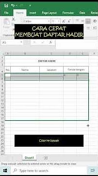 Cara Cepat Membuat Daftar Hadir di Excel
