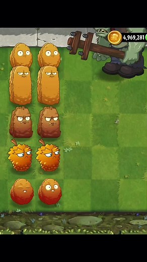 Plant Food Nuts Strategy vs Gargantuar in PvZ2 (All Nuts with Plant Food)