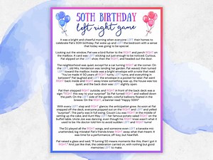 50th Birthday Left Right Game, Left Right Birthday Game, 50th Birthday Party Game, Pass the Prize, Gift Passing Poem, Left Right Printable - Etsy