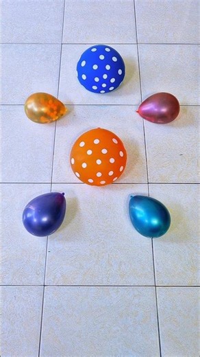 Blue Orange Polka Balloon Color Popping Reverse Asmr