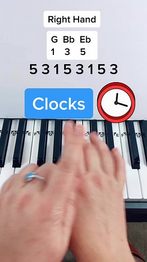 Clocks Piano Tutorial with Letters | Learn on TikTok