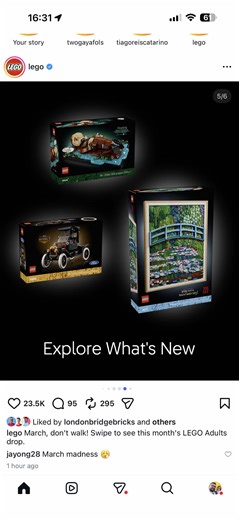 Just announced 👀 Three brand-new LEGO Adults Welcome sets - and they could not be more different: 🎨 A stunning Monet art build for your wall 🚗 A proper classic with the Ford Model T 🦦 And possibly the cutest LEGO Ideas set ever… floating sea otters Art, history, or wholesome shelf joy - which one are you buying first? #LEGO #AdultsWelcome #AFOL #LEGOIdeas #LEGOArt