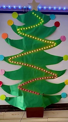 Christmas tree decorated w/Addressable LED light strips and powered by BBC micro:bits. 🎄